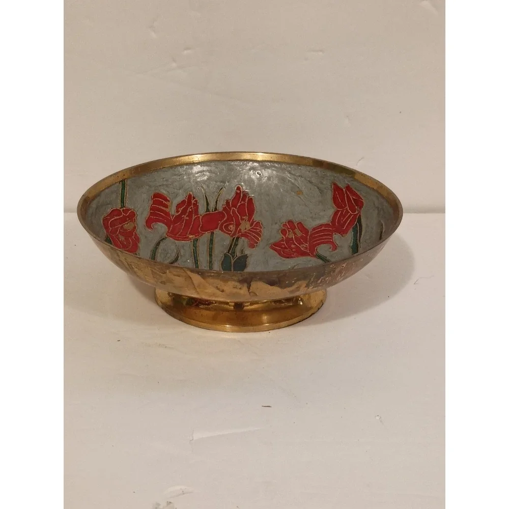 Vintage Messing Enameled Bowl‎ Home Decor Small Brass Decorative Bowl